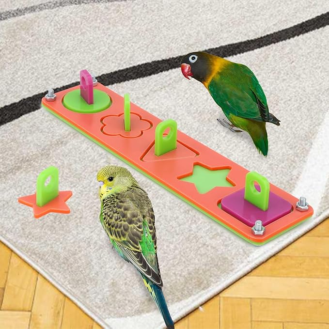 Hypeety Bird Intelligence Training Toy Puzzle Building Blocks for Parrot Budgies Parakeet Cockatiel Conure Cage Toy