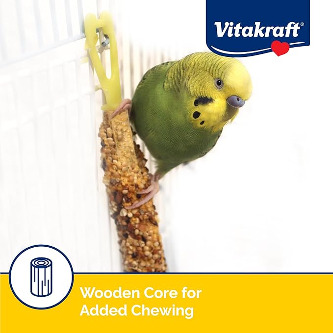 Vitakraft Crunch Sticks Rabbit Treat Carrot and Honey Flavor with Natural Grains and Honey Enriched with Essential Nutrients Baked On Wooden Stick to Encourage Chewing and Long Lasting Enjoyment