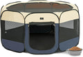 Portable Indoor Dog Playpen for Small Dogs & Puppies by A 4 Pet – 50.39" Pop-Up Soft Puppy Playpens with Bowl, Waterproof Floor, Calm Safe Space for Home, Travel & Daily Use