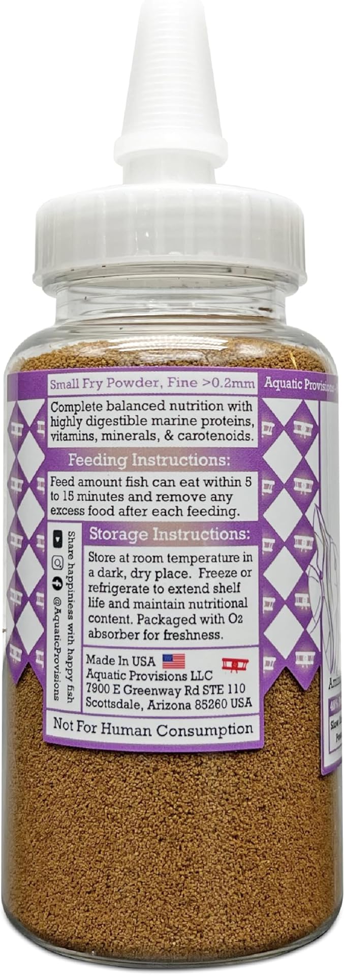 Small Fry Fish Food Powder 3.17 oz, for Breeding and Raising Newborn and Juvenile Freshwater Aquarium Species