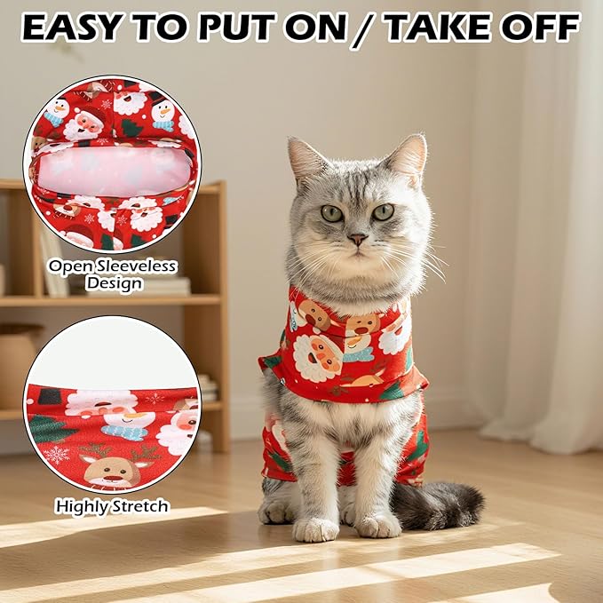 EXPAWLORER Cat Christmas Sweater - Sweaters for Cats Only Soft Warm Pet Clothes, Fall and Winter Xmas Coat Pullover Design, Fleece Sweatshirt Clothing Also for Puppy Small Dogs, Small