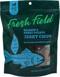 Fresh Field Salmon & Sweet Potato Jerky Chips, 5 oz – All-Natural Dog Treats, USA Made, No Fillers, Omega-3 Rich