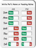 Dog Fed Sign, Dog Feeding Reminder with AM/PM Slider & Custom Notes Area, Weekly Pet Feeding & Pill Reminder Tracker for Family, Easy to Use on Fridge or Wall with Adhesive and Magnet, Pet Supplies