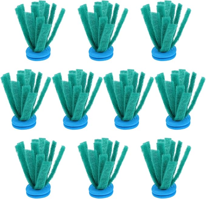 Homoyoyo10Pcs Fish Egg Collector Spawning Mop, Replacement Breeder Mop Floating Aquarium Breeding Tool for Betta Guppy Killifish Egg Laying Species Fish Tank Aquarium Fry Hiding Decorations Green