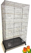 55" X-Large 3/8-Inch Tight Bar Spacing Multiple Flight Bird for Small Size Aviary Budgie Canary Finch Breeding Cage with Removable Rolling Stand