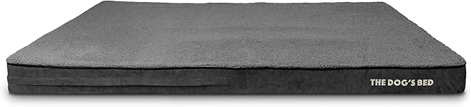 The Dog’s Bed Orthopedic Memory Foam Dog Bed Mattress, PlushFabric, Grey Plush, XXXL, 4-Inch