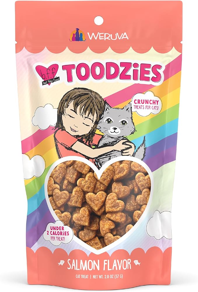 Weruva BFF Toodzies, Salmon Crunchy Cat Treats, 2oz Bag
