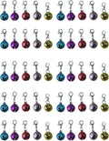 50PCS Pet Collar Bells, Colorful Metal Round Charms with Clasps for Dogs, Cats, Kittens and Small Animals – Loud Crisp Sound Jingle Bells for Christmas Decor and Accessories