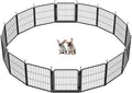 SunsGrove Dog Playpen Outdoor, Heavy Duty 24 Inch 16 Panels Dog Playpen for Small and Puppy Dogs, Free and Safe Play Dog Fence Indoor, Black