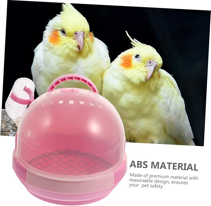 Kisangel 1set Portable Handheld Bird Carrier Transparent Design Detachable Base Vented for Air Circulation for Parrots Birds and Animals Capsule Galvanized Mesh Pad