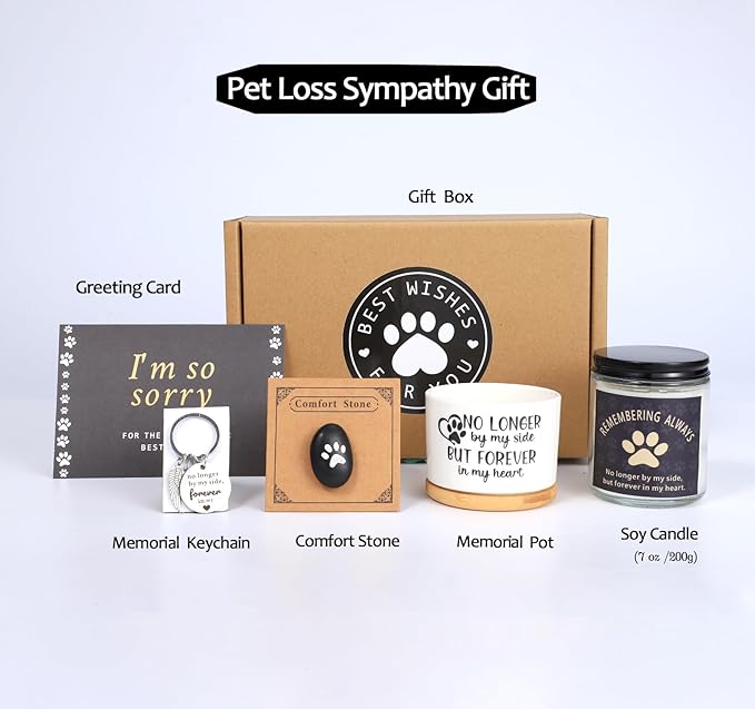LESEN Loss of Dog Cat Pet Sympathy Gift,Dog Memorial Gifts for Loss of Dog,Dog Passing Away Bereavement Remembrance Gift Basket for Friends Family