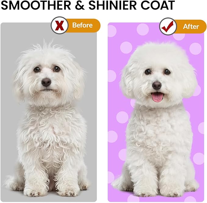 Dog Slicker Brush for Shedding and Grooming, Pet Deshedding Brush with Rounded Tips&Air-Cushion for Dogs & Cats, Undercoat & Dematting Tool for Long/Short Hair Pets