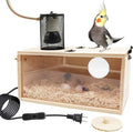 Bird House Incubator, Bird Nesting Box with Heat Lamp, 75W Ceramic Heat Emitter Heater Lamp, Birdcage Accessories, Suitable for Parrot Parakeet Cockatiel Lovebirds Budgie