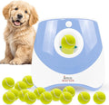 Automatic Ball Launcher for Dogs with 10 Tennis Balls (2 inch), Dog Ball Launcher with 3 Range Modes (10/20/30ft), Rechargeable Dog Balls Thrower for Small-Medium Dogs,Indoor/Outdoor Pet Fetch Machine