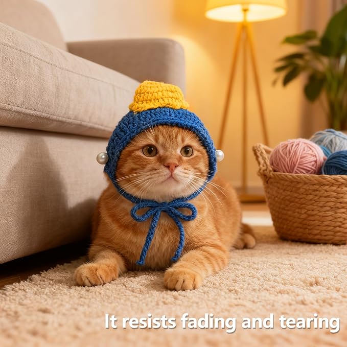 Cute Cat Hat Costume Suitable for 5 to16 lbs - Kitten hat Head Circumference 11" or Less cat Hats for Cats only pet Photography Outfits