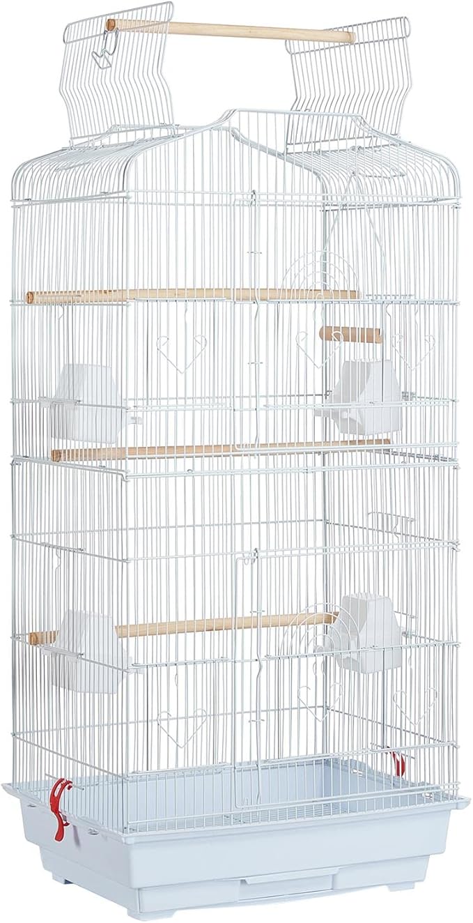 Yaheetech 41-Inch Portable Hanging Flight Bird Cage for Small Parrots Quaker Cockatiels Sun Parakeets Green Cheek Conures Finches Canary Budgies Lovebirds Travel Bird Cage