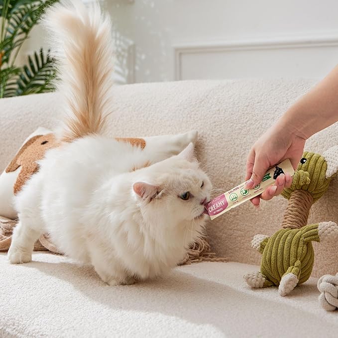 PETPHABET Lickable Cat Treats Squeeze, Creamy Puree Squeezable Wet Kitten Treats, Salmon Recipe 20 Tubes, Paste Snacks for Skin & Coat Health, Digestive Care, High Protein, Grain Free