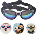 Dog Goggles Dog Sunglasses Adjustable Strap for Waterproof Windproof UV Protection Sunglasses for Pet, for Go Out Travel Skiing Swim (Black)