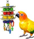 Super Bird Creations SB765 Triple Decker Bird Toy for Medium Sized Pet Birds - Ringnecks, Medium Conures, Cockatiels, Caiques, Pionus, Senegals - Bird Safe Component and Design - 8" x 3"