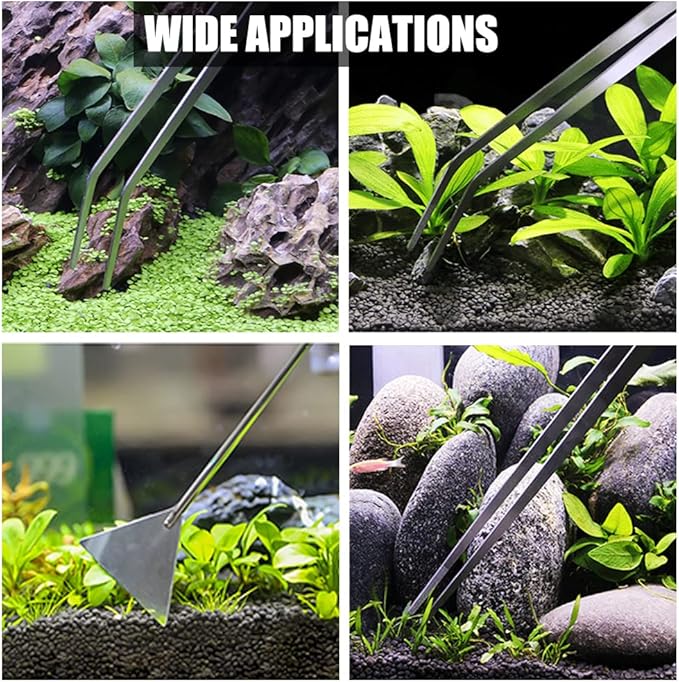Aquarium Tank Aquatic Plant Tools Sets, 19 Inch Stainless Steel 3 Pack Aquatic Plants Tool, for Fish Starter Kits & Aquariums Tank