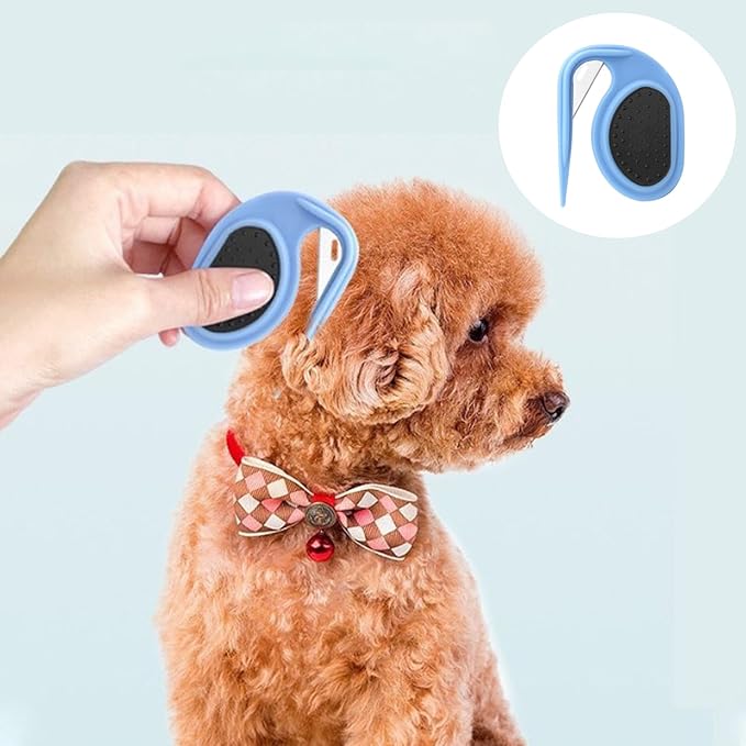 2 PCS Professional Dog Dematting Comb & Undercoat Rake - Pet Grooming Tool for Mats, Tangles & Shedding, Gentle Detangler Brush for Dogs & Cats (Blue & Green)