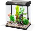 JumblPets Starter Fish Aquarium Kit, 2 Gallon, Complete Beginner Glass Fish Tanks Set with LED Lighting, Internal Filtration System, Filter Media Set, Hood & Lid, Ideal for Freshwater and Marine Fish
