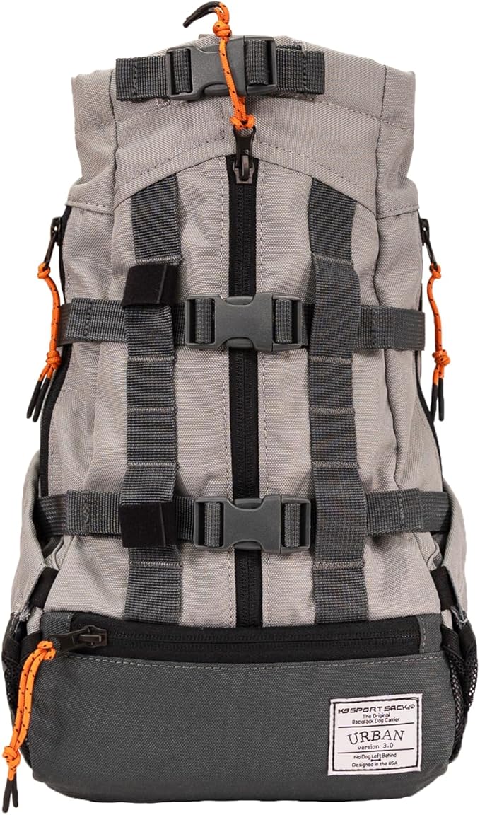 K9 Sport Sack Urban 3 - X-Small, Concrete - Ideal for Dogs with 9-12” Back Length - Dual-Use, Backpack-Style Carrier + Everyday Pack