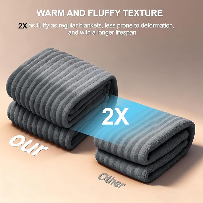 Waterproof Dog Blanket for Large Dogs, Washable Soft Puppy Cat Blanket Flannel Cotton Velour for Sofa Couch Protector, Comfort & Security Reversible Bed Protection for Pet, 60"X80", Gray