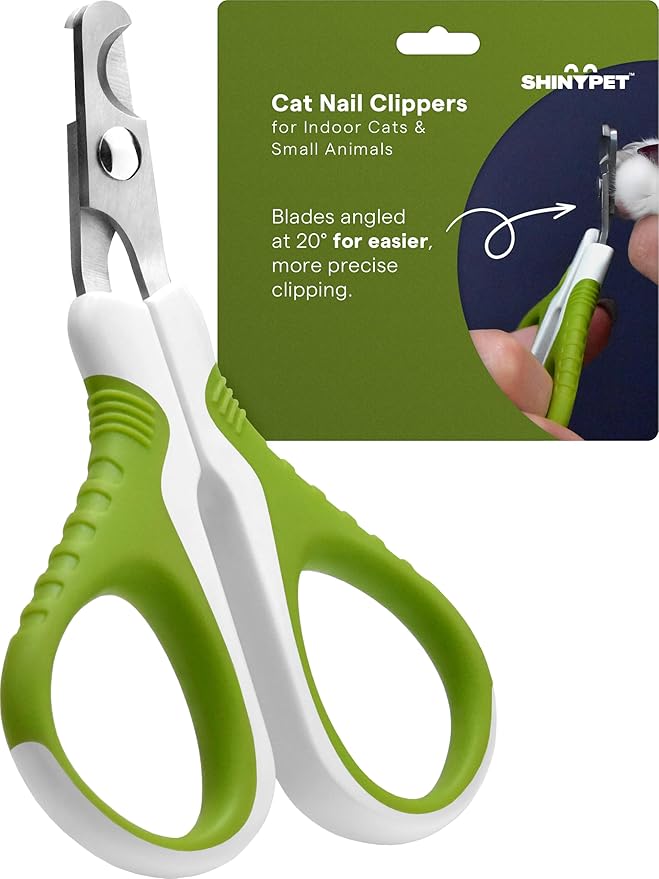Pet Nail Clippers for Indoor Cats & Small Animals - Precision Angled Blades & Steady Grip - Ideal for Kittens Tiny Dogs Rabbits Birds - Nail Trimmer & Claw Scissors for Home Grooming - eBook Guide