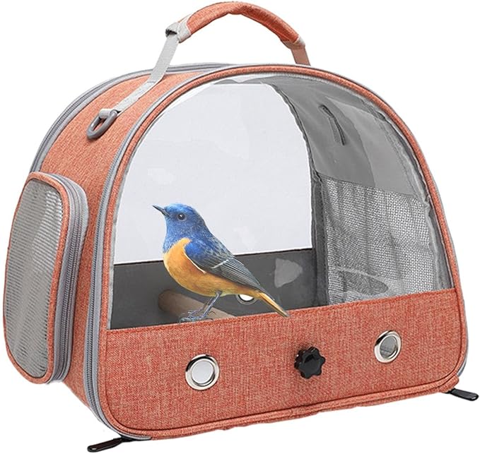 Bird Carrier Bag - Travel Bird Backpack Cage, Bird Backpack Carrier, Travel Cage Bird, Parrot Backpack Bag, Pet Transparent Breathable Travel Cage for Birds, Small Pets, Hamsters, Rabbits, Parrots