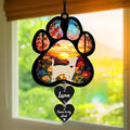 NAZENTI Personalized Dog Memorial Suncatcher, Loss of Pets Hanging Ornament, Customized Sympathy Gift, Custom Bereavement Gifts Dogs, Dog Remembrance Gifts, Dogs Wind Chimes Memorial, Pet Owner