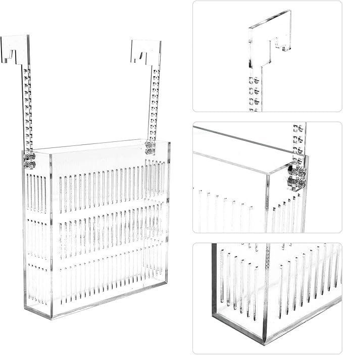 Fish Breeding Box Acrylic Incubator Tank with Hanging Design, Medium Aquarium Nursery for Fry and Guppy Fry Isolation in Home Aquariums