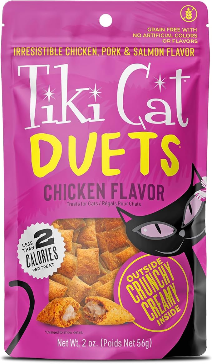 Tiki Cat Duets Cat Treats, Chicken Flavor, 2 oz. Pouch (8 Count)