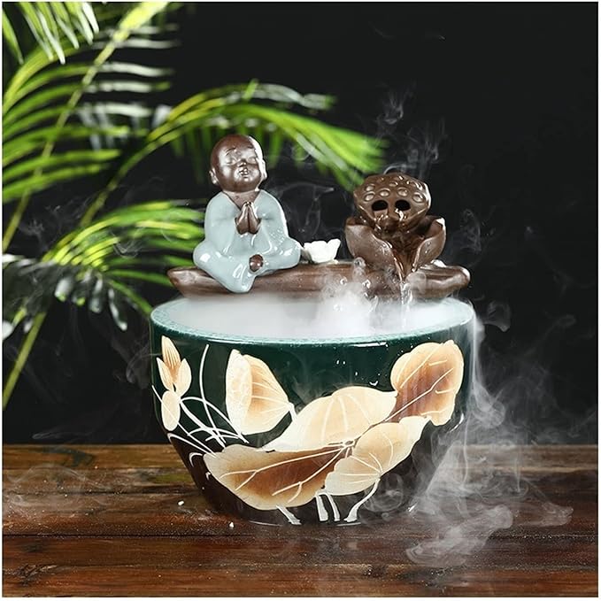 Aquarium Aquarium Ceramic Fish Tank Home Living Room Circulation Flow Water Fish Tank Feng Shui Lucky Ornament Balcony Goldfish Bowl Fish Tank Fish Tank Decorations (Color : F)