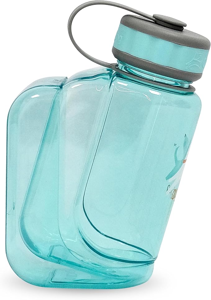 OllyDog OllyBottle | Tritan Dog Water Bottle with Detachable Bowl | BPA Free Leakproof Pet Dispenser | Hiking Travel (600ML, Aqua Blue)
