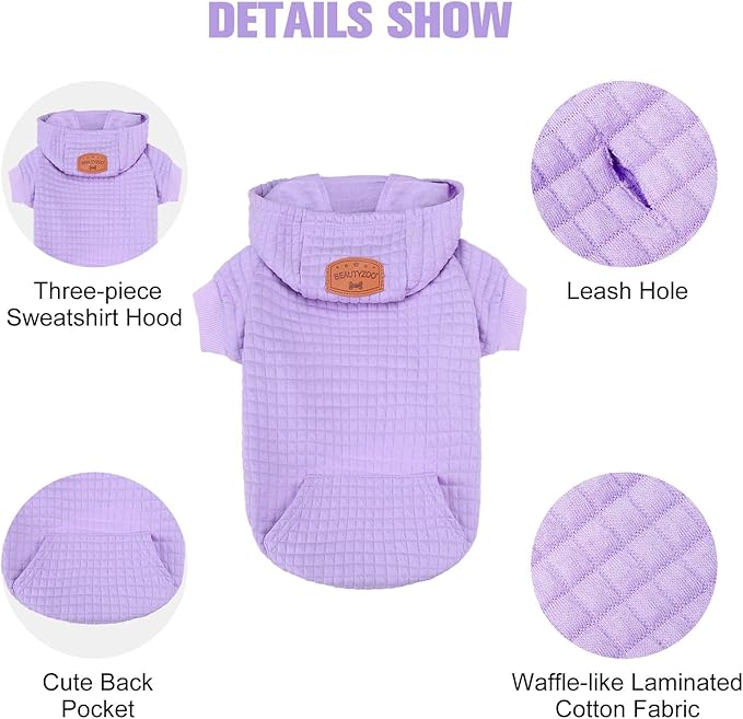 BEAUTYZOO Dog Sweaters for Extra Large Dogs Girl Boy, XXXL Dog Hoodie with Pocket & Leash Hole, Soft Warm Waffle-Like Laminated Cotton Pet Clothes for Cold Weather, Doberman Great Dane Sweatshirt, 3XL