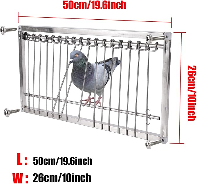 1PC Pigeon Trap Door Stainless Steel Entrance Trap Suitable for Quail Poultry Birds (50 * 26 cm)