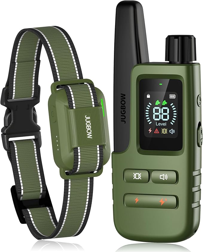 Jugbow Dog Shock Collar - 4200FT Dog Training Collar with Remote for 10-120lbs Small Medium Large Dogs, IPX8 Waterproof E Collar with 4 Training Modes, Security Lock, Rechargeable Shock Collar(61CGN)