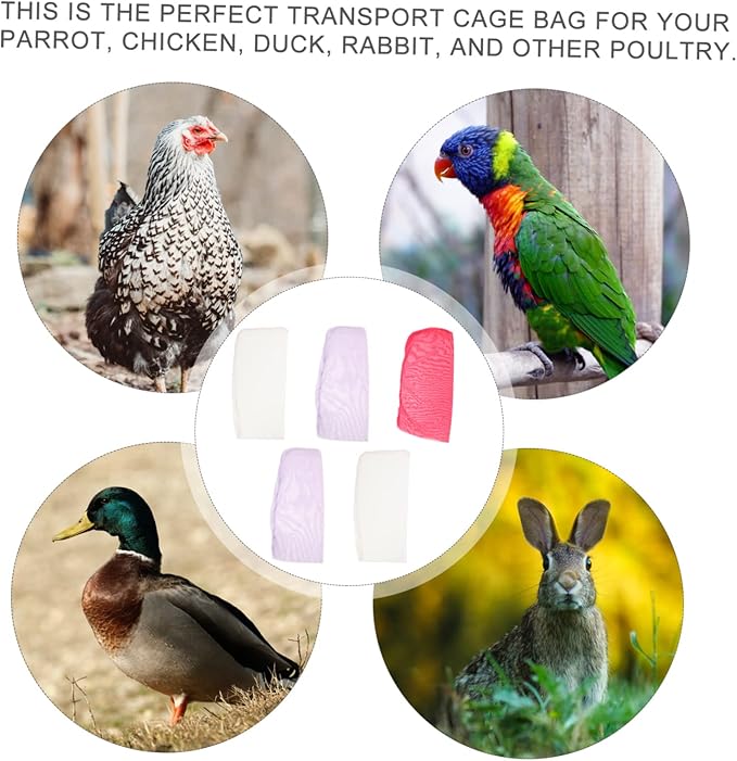 balacoo 15pcs High Elastic Bird Carrier Bag for Parrots Leakproof Net Travel Cage Breathable Material Random Color