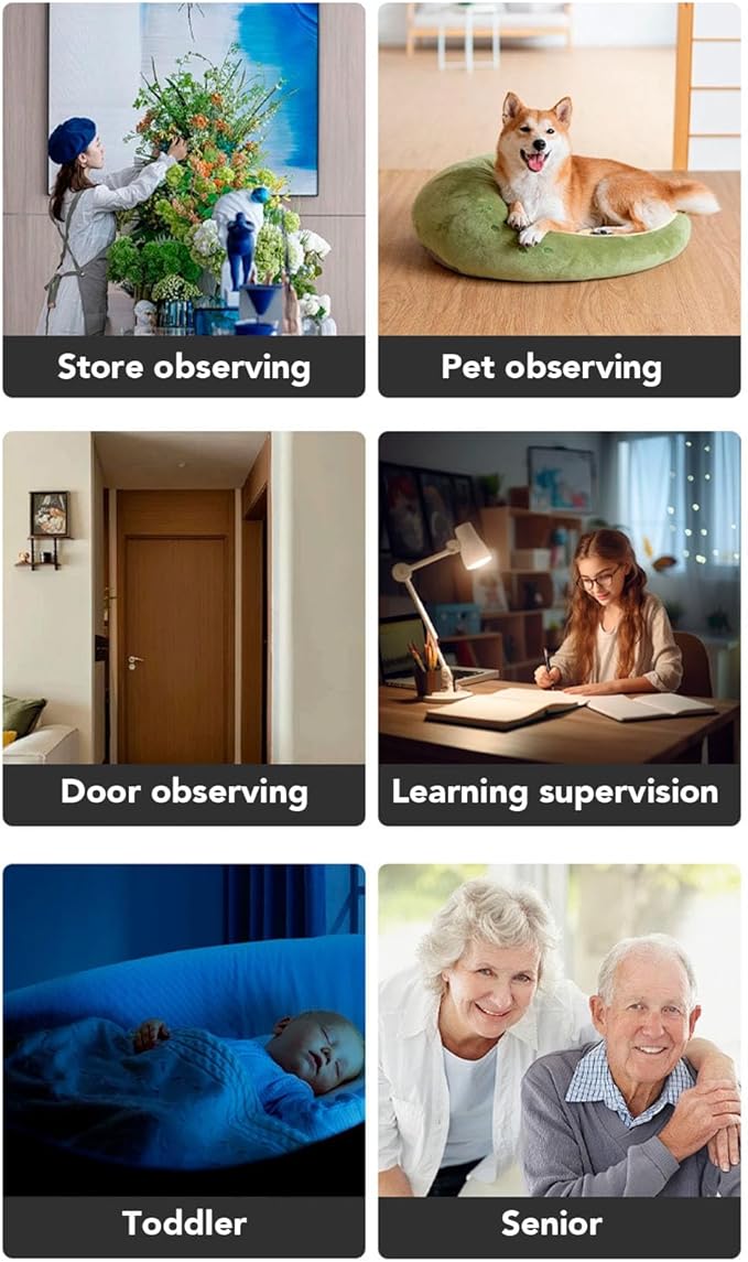 Zunate 4G Movable Pet Camera with Dual Lens, 1080P Indoor Home Security Cam, 2 Way Audio, 5200mAh Rechargeable Battery, Remote APP Control for Dogs Cats Monitoring (64G 400W)