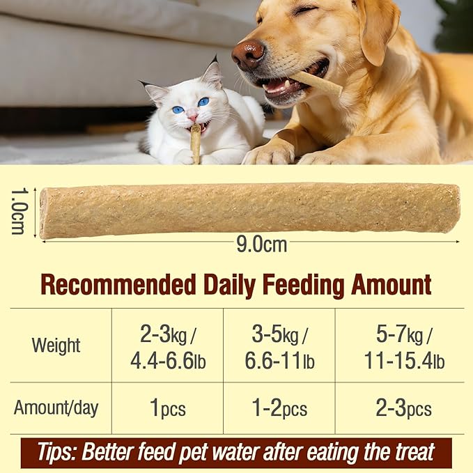 Freezed Dried Cat Teething Sticks, Cat Chew Stick for Dental Care, 1.74 oz Salmon and Chicken Flavour Cats Treats, Feline Freshens Breath Snacks