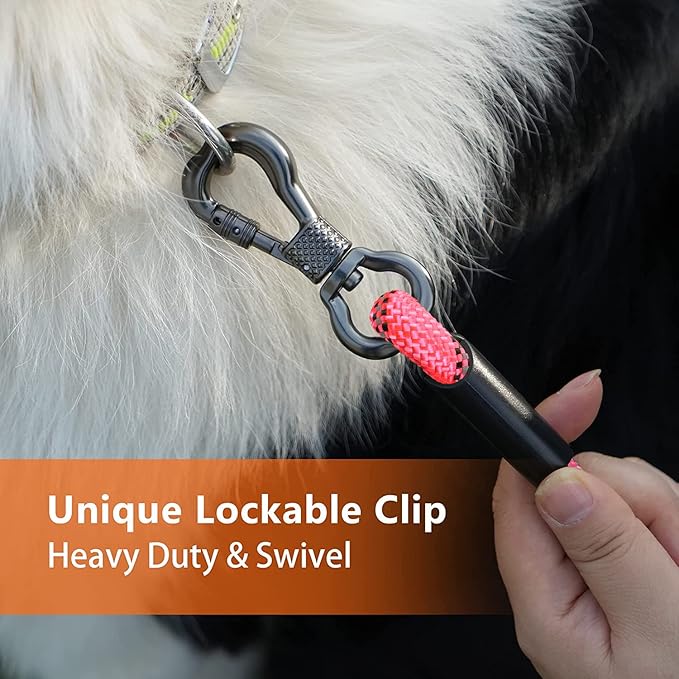NTR Long Leash for Dog Training, 15FT Pink Dog Leashes for Large Breed with Swivel Lockable Hook and Padded Handle,Reflective Dog Check Cord for Walking,Hunting,Camping for Small Medium and Large Dog