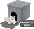 MEEXPAWS Cat Litter Box Enclosure Furniture Hidden, Cat Washroom Bench Storage Cabinet Small 19.7'' x 19.7'' x 19.7''| Dog Proof | Waterproof Inside | Easy Clean | Easy Assembly | Odor Control(Grey)
