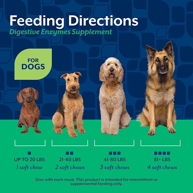 NaturVet – Digestive Enzymes - Plus Probiotics & Prebiotics – Helps Support Diet Change & A Healthy Digestive Tract – for Dogs (Soft Chews, 70 Count)