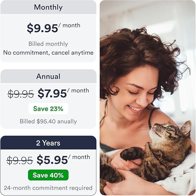 Set of 2 Cat GPS Tracker - Smallest Waterproof Pet Tracking Device with App, Real-Time Location, Smart Alerts & Geo-Fence, Long-Life Battery, Collar-Compatible – iOS & Android (Subscription Required)
