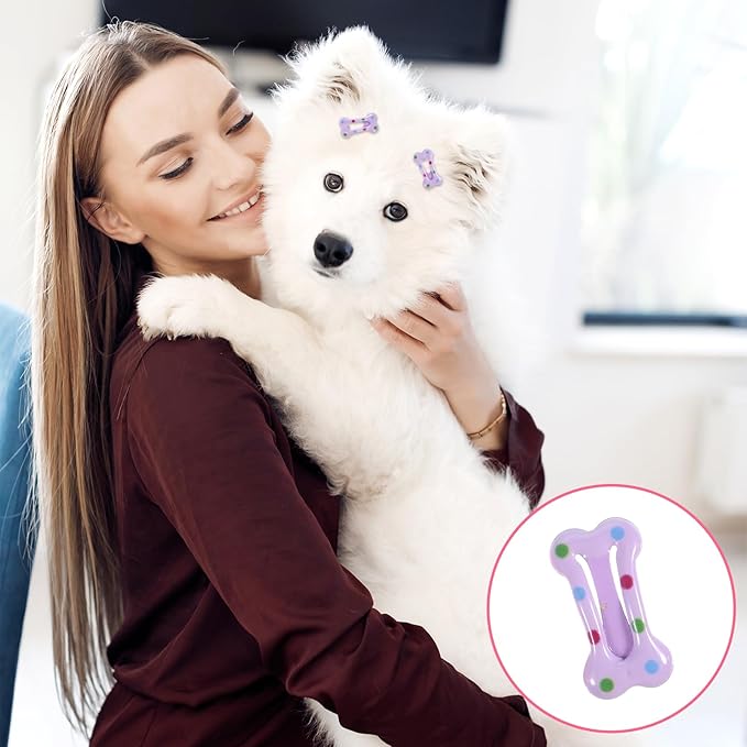50PCS Bone Hair Clips, 1" Girl Dog Pin Colorful Pet Supplies Small Hair Clips for Dog Grooming Deals Apparel Girl Accessories Para Perros Puppy Accessories