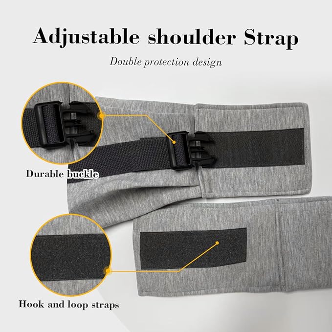 Dog Sling Carrier for Small Dogs up to 15 lbs - Hands Free Puppy Sling (Size M) - Ergonomic Padded Strap & Safety Hook Based on Owner's Bust, Light Gray