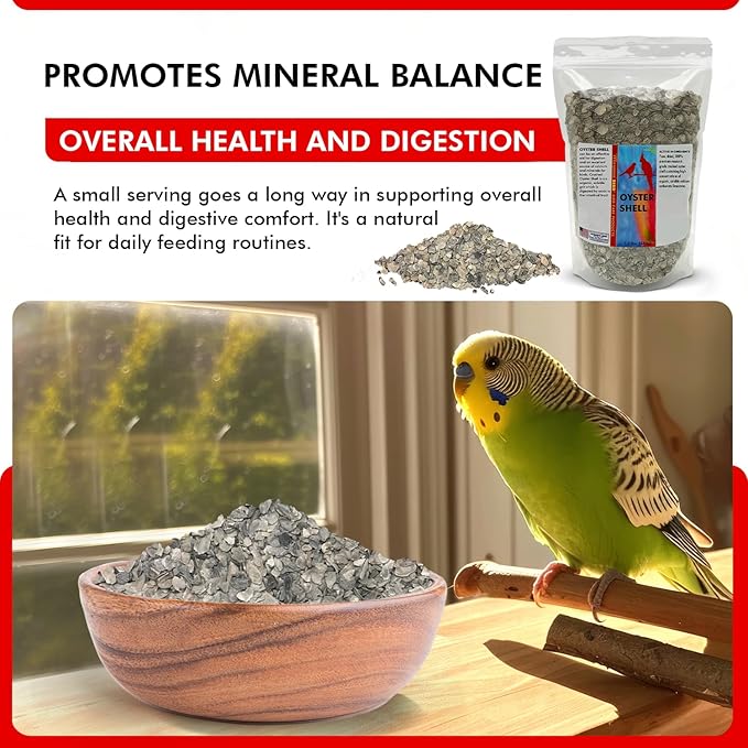 Morning Bird Oyster Shell for Birds 1.5 lbs - Natural Calcium Supplement – Sustainably Harvested from California Coast - Easy Add to Favorite Mix - Safe Year-Round Bird Food Additive