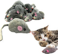 6 Pcs Gray Rattle Mouse Cat Toy, Mice Animal Toy Pet Supplies Furry Play Combo - Cat Toy Mix