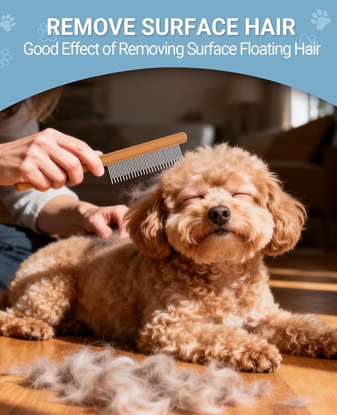 Dematting Comb for Dogs, Dematting Tool for Dogs & Cats - Serrated Matted Hair Removal Brush - Easily Remove Knots, Mats and Tangles - Designed for Wavy & Curly Coats